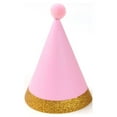 thumbnail image 2 of Oraceous 10PCS Birthday Party Decorative Hats Gold Stamping Pointed Hat Creative Fuzzy Ball Pointed Hat International Children's Day Decorative for Kids Party Decor Random Style, 2 of 10