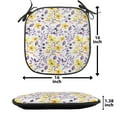 thumbnail image 5 of Flower Chair Seating Cushion, Pattern with Flowers and Leaves ling Foliage Spring Rural Print, Soft Seat Pads for Office with Anti-slip Backing, 16"x16", Yellow Purple White, by Ambesonne, 5 of 7