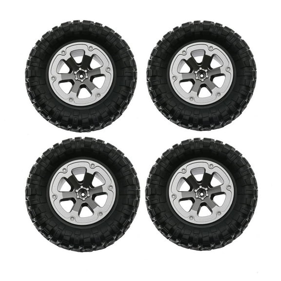 NATEFEMIN 4x Black Wheel Tires Designed for WPL 1/16 RC Car Truck Enhanced Performance, Smooth Ride