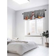 thumbnail image 3 of Christmas Valances for Windows, Scarf Snowman Deer Xmas Box Pine Trees Snowing Grey Light Filtering Window Treatment Valances, Rod Pocket Small Curtains for Kitchen/Bathroom, 54"x18", 3 of 9