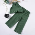 thumbnail image 5 of XZNPDUCQ Kids Toddler Baby Girlshort Sleeve T Shirt Elastic Waistband Casual Elastic Shorts Set 2PCS Outfit Set kids For 6 12 18 24 Months 2T 3T 4T 5T Dailywear Green，18-24 Months, 5 of 8