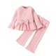 thumbnail image 1 of Gibobby Conjunto de Sudadera y Leggings de Lana Camiseta con mangas acampanadas para niñas pequeñas, con, pantalones acampanados, trajes(Rojo,4-5 Años), 1 of 5