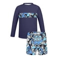 thumbnail image 4 of Bathing Suits for Teens Rash Guard Swimsuits Set for Boys Hawaiian Print Long Sleeve Swim Shirt with Swim Trunks Vacation Modest Two Piece Swim Set for 3-14Years, 4 of 7