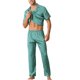 thumbnail image 4 of Conjunto de pijama para pareja de camisa de satén de manga corta y pantalones INSPIRE CHIC para hombres, color verde, talla M, 4 of 5