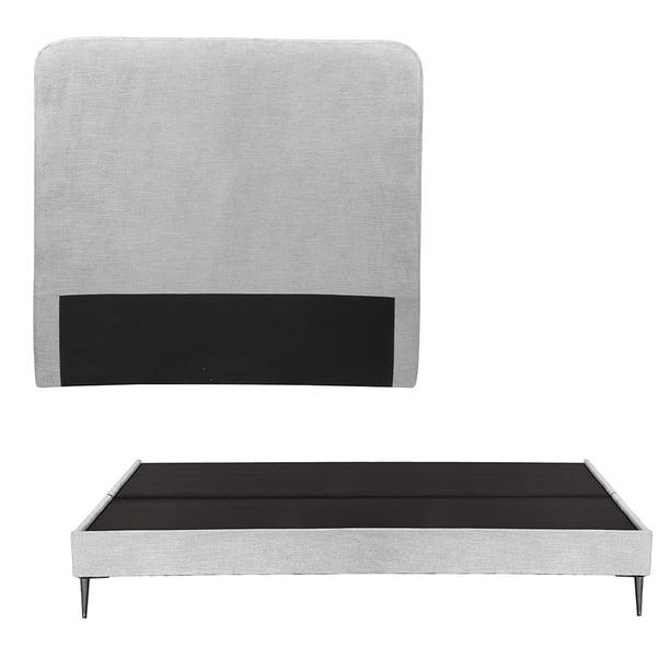 Base Cama Slim King Size + Cabecera Aria Trinity Storm Grey