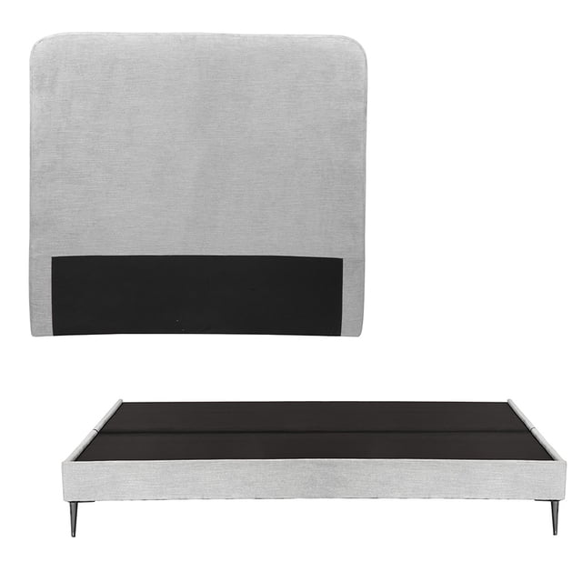 Base Cama Slim King Size + Cabecera Aria Trinity Platinado