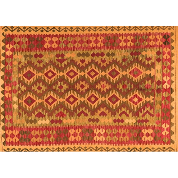 Ahgly Company Indoor Rectangle Persian Orange Traditional Area Rugs, 2' x 5'
