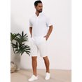 thumbnail image 5 of DARING DIVA Men's Solid Color Stand Collar Short Sleeve Henley Shirts XL White, 5 of 7