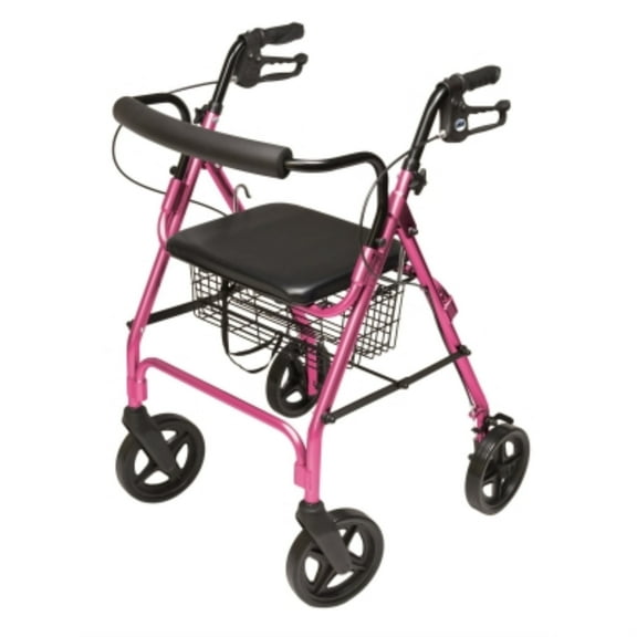 GF Health Products RJ4805P Lumex Walkabout Four-Wheel Contour Deluxe Rollator, Pink