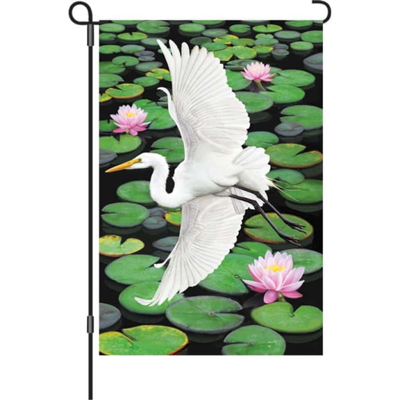 Premier Garden Size Flag - Egret Elegance