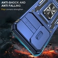 thumbnail image 2 of Feishell Case for Samsung Galaxy A16 5G Camera Lens Slide Protection Cover with Ring Holder Kickstand, Armor Heavy Duty Military Grade Shockproof PC Rugged Bumper for Samsung Galaxy A16 5G,
Navyblue, 2 of 7