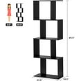 thumbnail image 2 of CRXX 4 Tier Bookshelf S Shaped Bookcase, Multifunctional Wooden Display Decor Furniture, Free Standing Industrial Storage Rack for Living Room Bedroom Office, Modern 4 Shelf Bookcase (Black, 1), 2 of 9