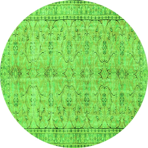 Ahgly Company Indoor Round Persian Green Traditional Area Rugs, 5' Round
