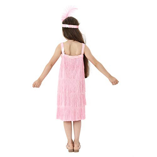 Leadtex Vestidos de flapper para niña de los años 20, vestido de disfraz, fiesta infantil, Leadtex Leadtex