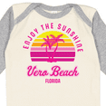 thumbnail image 4 of Inktastic Summer Enjoy the Sunshine Vero Beach Florida in Pink Boys or Girls Long Sleeve Baby Bodysuit, 4 of 5