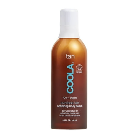 COOLA Organic Sunless Tanner Serum, Self Tan Luminizing Body Serum, Piña Colada, 5 fl oz