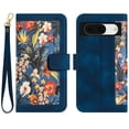 thumbnail image 1 of Compatible with Google Pixel 8 Vintage Flower Wallet Case Magnetic Closure Cover with Card Slots, 1 of 5