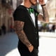 thumbnail image 4 of Tops para hombre, blusas y camisas de manga corta con cuello redondo para hombre, blusas casuales de moda para hombre con cuello redondo, blusas deportivas con mangas cortas, blusas de poliéster para, 4 of 7