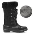 DREAM PAIRS Women's River_1 Black Mid Calf Winter Snow Boots Size 7 M