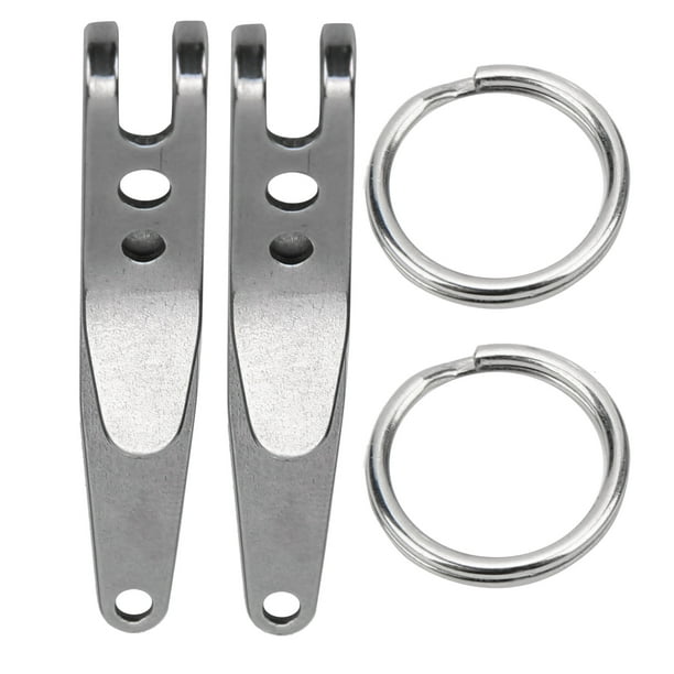 Clip De Cinturón De Acero Inoxidable, 2 Uds., Clip De Cinturón Para Exteriores, Clip De Bolsillo De Suspensión De Acero Inoxidable, Llavero Con Llavero