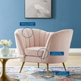 thumbnail image 2 of Armchair Accent Chair, Velvet, Pink, Modern Contemporary Urban Design, Living Lounge Room Hotel Lobby Hospitality, 2 of 7