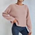 thumbnail image 4 of GigrtiJin Women's Sweater Long Sleeves Causal Crewneck Solid Color Sweaters Warm Comfy Pullover Blouses Tops, 4 of 5