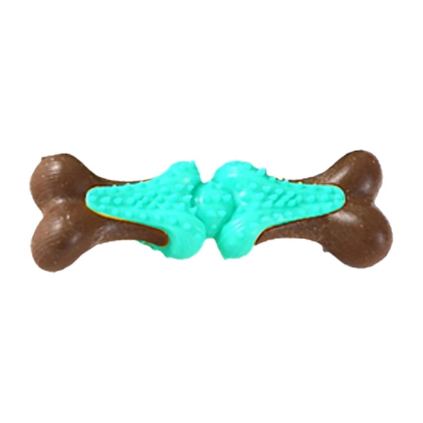 Juguete de dentición para cachorros con forma de hueso, duradero, para perros masticadores agresivos. azul