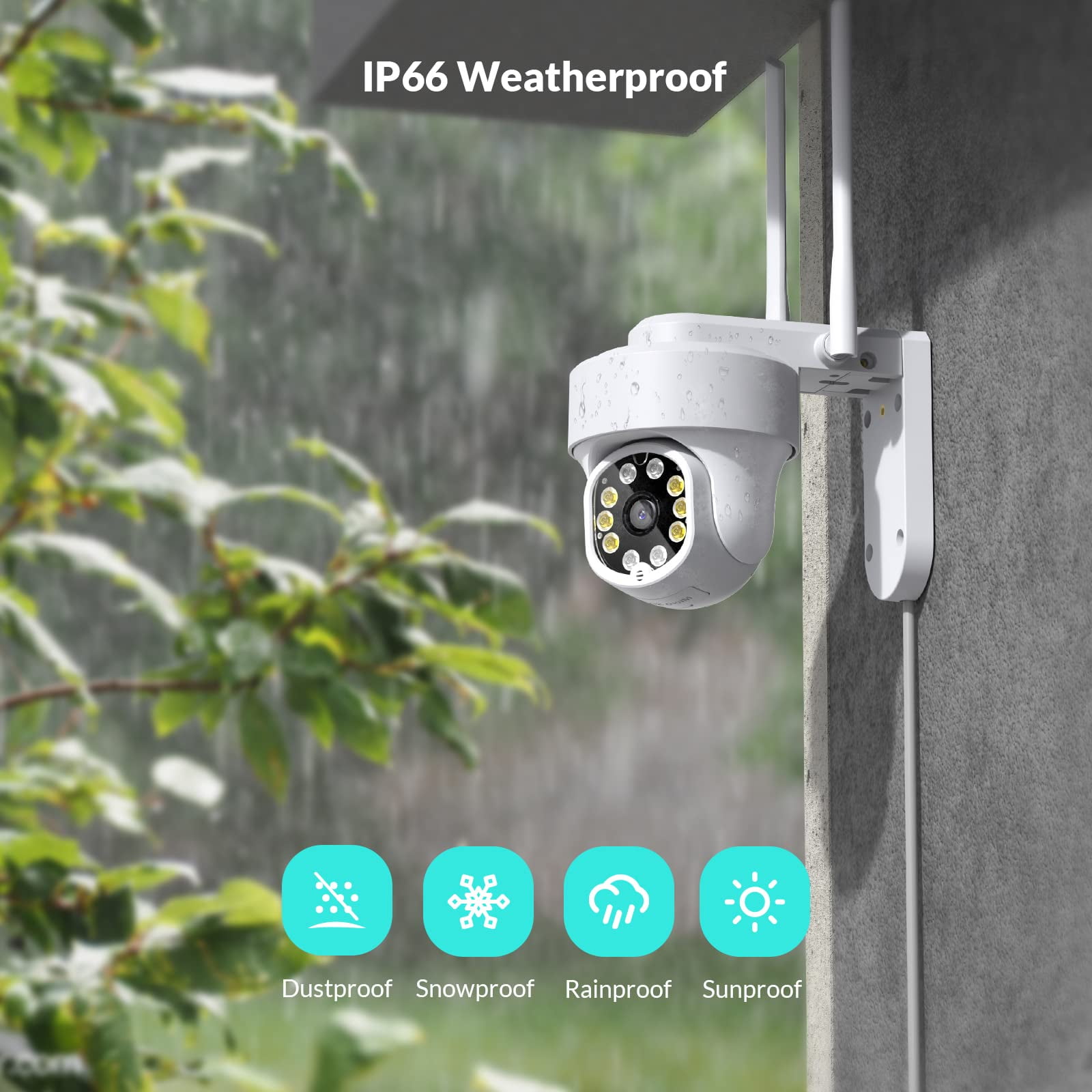 Security Cameras Wireless Wi-fi, Netvue 360° View Home Surveillance Outdoor Cameras, Only 2.4G Wifi
