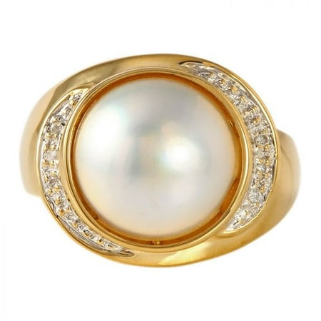 Foreli 0.06CTW Mabe pearl And Diamond 14K Yellow Gold Ring