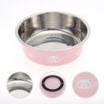 thumbnail image 3 of Unique Bargains 1 Pc Non-Skid Extra Large Dog Bowl Panda Pattern for Indoor and Outdoor Pink Stainless Steel Plastic Pink, 3 of 4