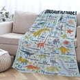 thumbnail image 2 of Dinosaur Alphabet Blanket Jurassic Park Blanket Educational Learning Gift for Kids Boys Dinosaur Lovers Super Soft Flannel Throw Blanket for Sofa Camping Travel Home Decor,60"x80"for Full/Queen, 2 of 6