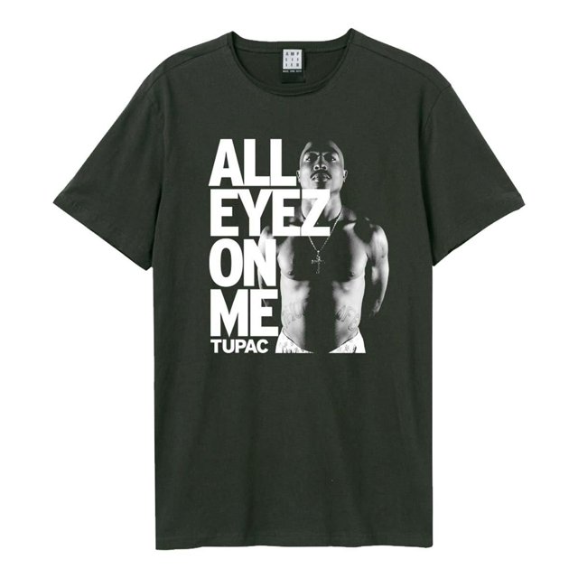 Amplified - Camiseta All Eyes On Me Tupac Shakur para Adultos Unisex (Carbón, Blanco)