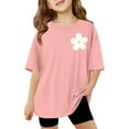 thumbnail image 3 of Girls Short T Shirt for Kids Girls Easter I Love Jesus Letter Soft Fit Breathable Trendy Clothes #Pink 9-10 Years, 3 of 6
