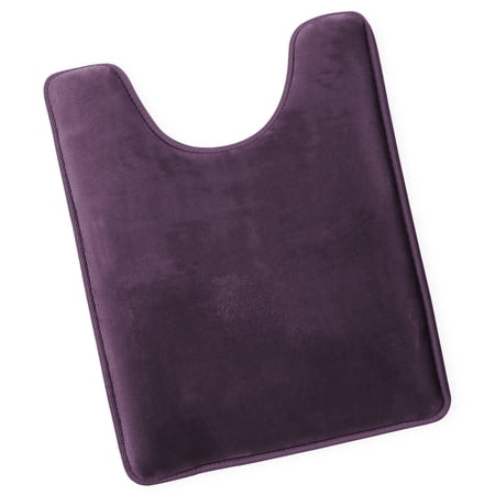 Nestl Contour Absorbent Memory Foam Bath Mat Set Bathroom Rug Cream Purple 24 x20