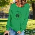 thumbnail image 4 of Craaazy Women's Long Sleeve St Patricks Day Tshirts with Green Shamrock, 4 of 6