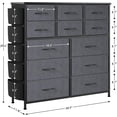 thumbnail image 3 of Qinaqin Gris 12- cm de Profundidadrawer Tela Profundidadresser con Convenient Side Pockets Ideal Almacenamiento Solution para Bedrooms Living Rooms Alturaallways y Closets, 3 of 7