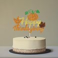 thumbnail image 4 of Decoración para tartas YQLXDHBD, feliz Día de Acción de Gracias, hoja de arce, calabaza, 4 of 7