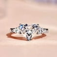 thumbnail image 2 of Zirconium Water Drop Heart-Shaped Ring: Elegant Copper Ring with Inlaid Zircon for Women, Symbolizing Love and Exquisite Temperament, 2 of 5