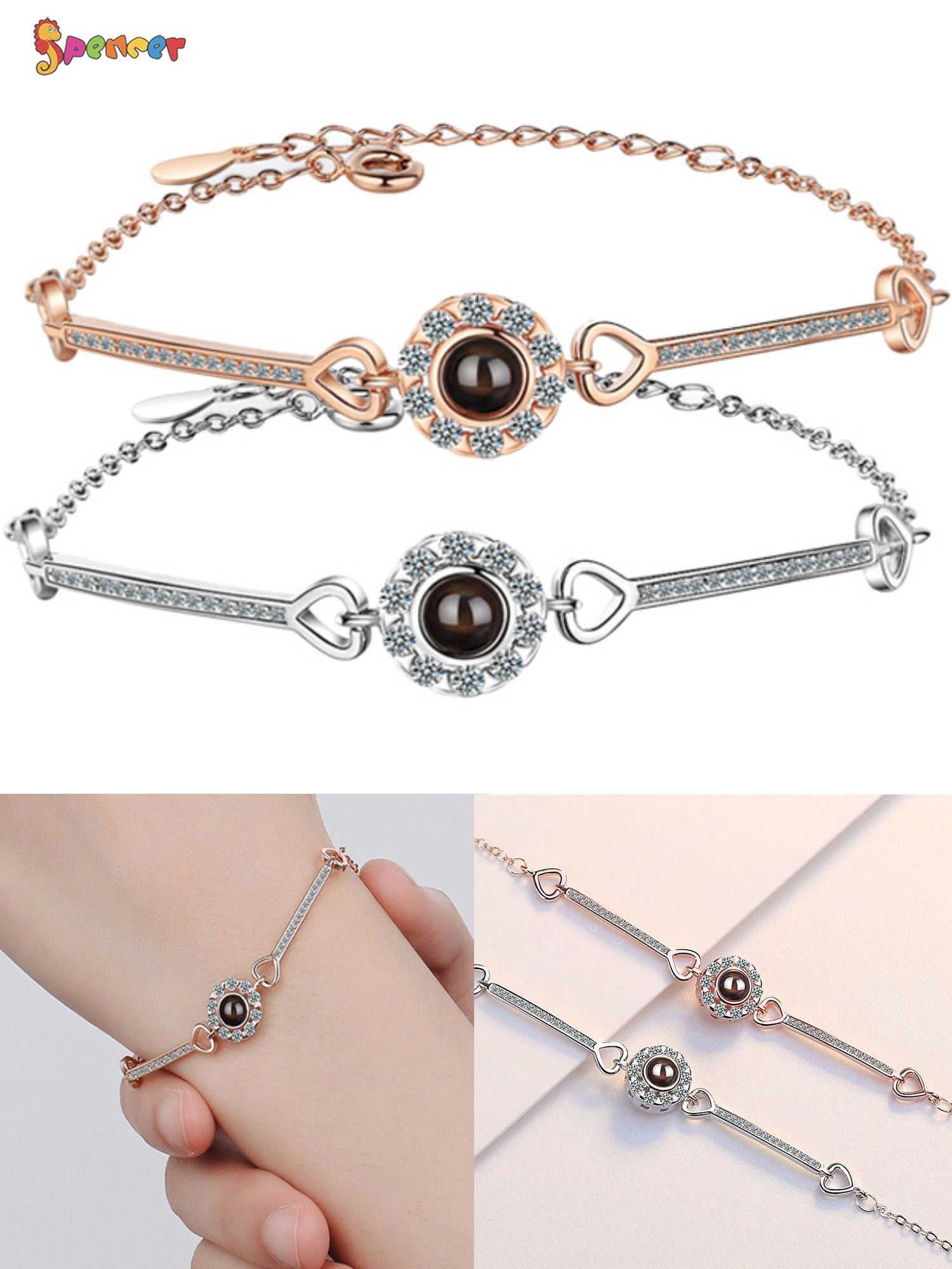 Spencer Women Projective Chain Bracelet Memory of Love Nanotechnology