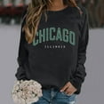 thumbnail image 2 of Winter Clothing for Women New Women's Printed Round Neck Pullover Street Long Sleeve Pullover Hoodie Blouse Shirt High Neck Hoodies Women Sweatshirts Yoga Pants Black L, 2 of 6