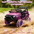 thumbnail image 5 of CASEMIOL 24V Kids Ride On Car Truck w/ Remote Control & 2 Seater, 400W Electric Battery Powered Ride on Toys w/ Spring Suspension, 2 Speeds, Bluetooth, MP3, LED Lights Gift for Girl Boy, Pink, 5 of 13
