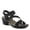 BLACK, variant on Women's YADIEL Hook and Loop Sandals – Low Block Heel with Asymmetrical Crystal-Strap Design