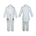 thumbnail image 3 of Baby Boy Christening Baptism Formal White Tail Suit Silver Gold Maria on Stole Sm-20, 3 of 4