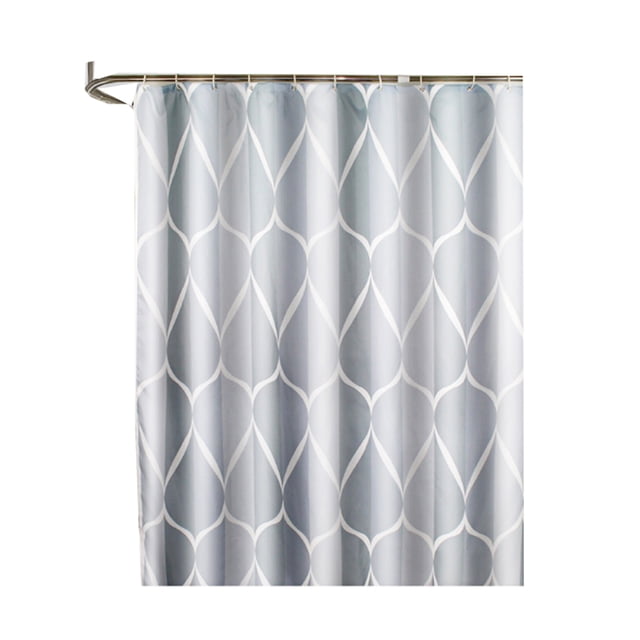 Mistaha 1pc Rideau de Douche Imperméable avec Crochets Géométriques Rideaux de Bain Imprimés Motif Goutte d'Eau Tissu Polyester Accessoires de Salle de Bains