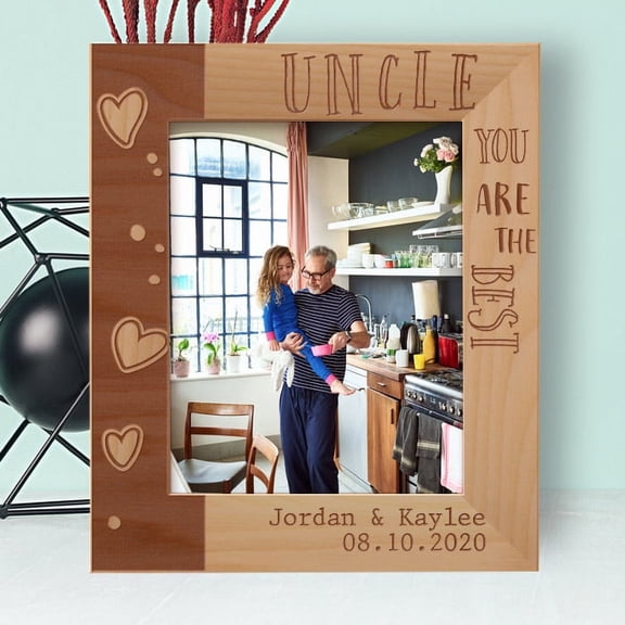 Uncle You Are The Best Personalized Wooden Frame 8" x 10" Brown (Vertical)