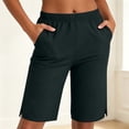 thumbnail image 2 of MYAOYI Womens Pull-On Bermuda Shorts with Pockets Straight Leg Walking Shorts, 2 of 7