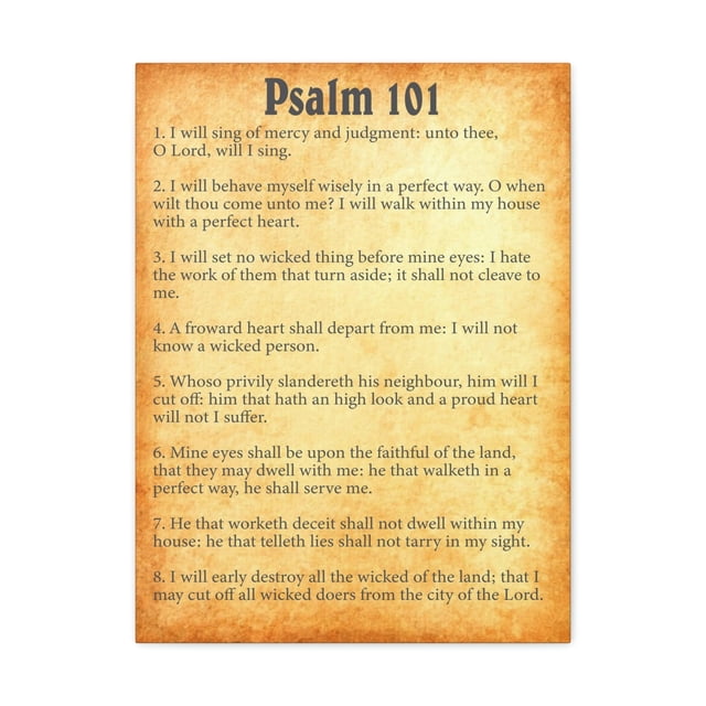 Scripture Walls Psalm 101 Chapter Gold Bible Canvas Christian Wall Art Ready to Hang Unframed