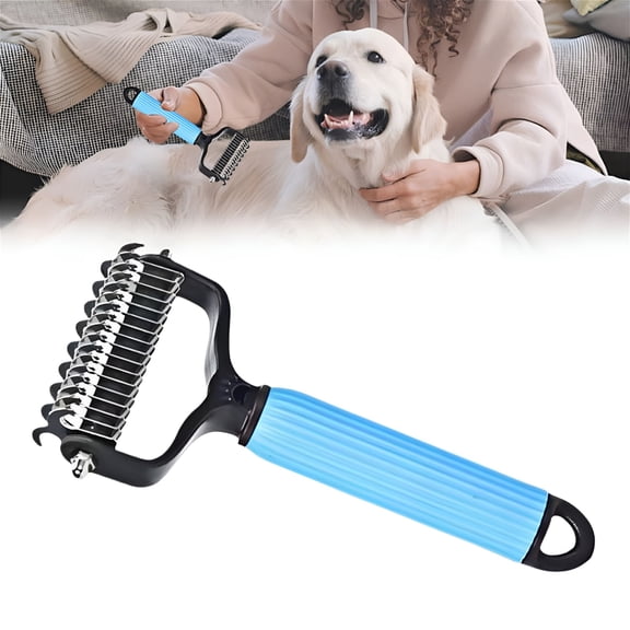 ACDANC Pet-Safe Dematting Comb – Double-Sided Deshedding Brush & Undercoat Rake for Dogs and Cats