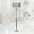 thumbnail image 4 of Elegant Designs 62" Trendy Chrome Romantic Sheer Shade Floor Lamp with Hanging Crystals, Gray Shade, 4 of 7