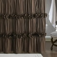 thumbnail image 5 of Chocolate Ruffle Shower Curtain, Vintage Handcrafted Bow Tie Bath Curtain for Master Bathroom, Ruched Microfiber Bathroom Curtain with 12 Buttonholes, 72" W x 72" H (LQ-10), 5 of 5